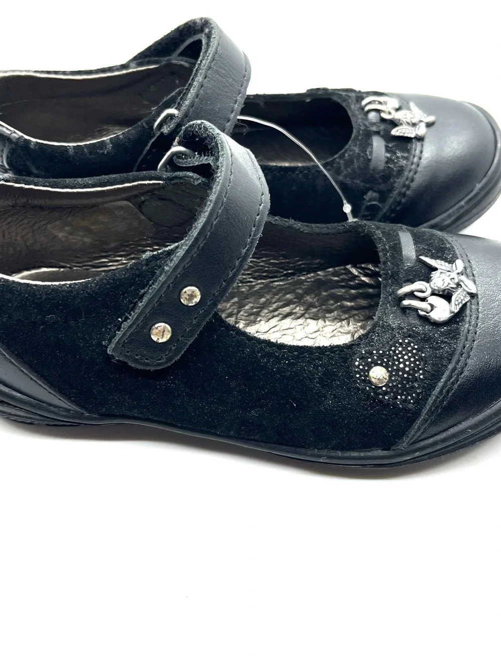 Toddler girls black leather maryjane from France US 8 NWT